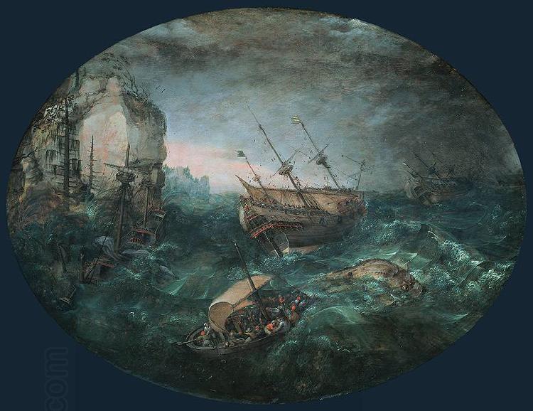 Adam Willaerts Shipwreck Off a Rocky Coast. China oil painting art